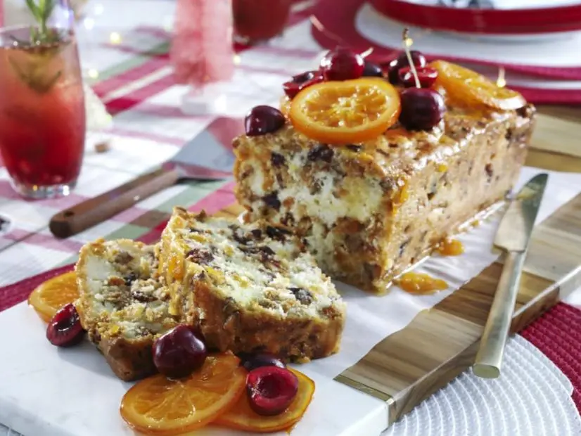 Kardea Brown's take on Grandma's Fruit Cake and Poinsettia Cocktails.