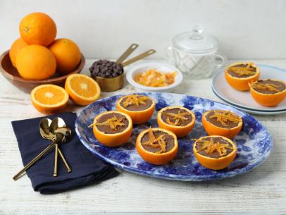 Chocolate Panna Cotta in Orange Cups