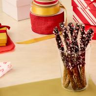 Chocolate-Mint Dipped Pretzels.