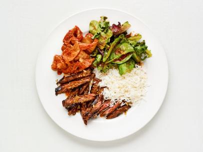 Grilled Gochujang Steak with Rice.