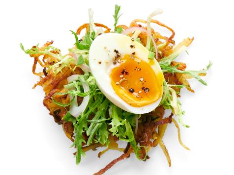 Latkes with Eggs and Greens