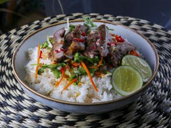 Jet Tila’s Vietnamese Pork Chop over Broken Rice, as seen on Guy's Ranch Kitchen.