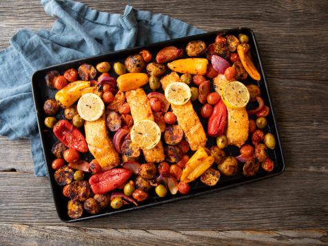 Sheet Pan Harissa Salmon and Vegetables