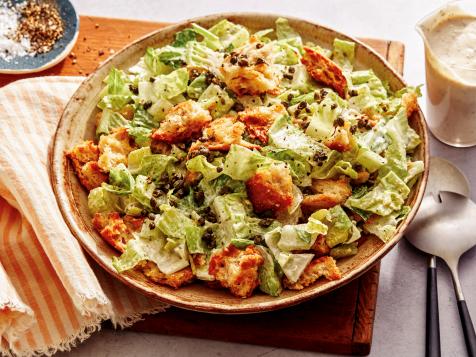 Vegan Caesar Salad with Crispy Capers