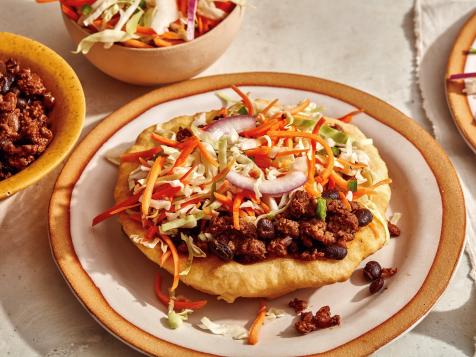Venison Fry Bread Tacos with Citrus Cabbage Slaw