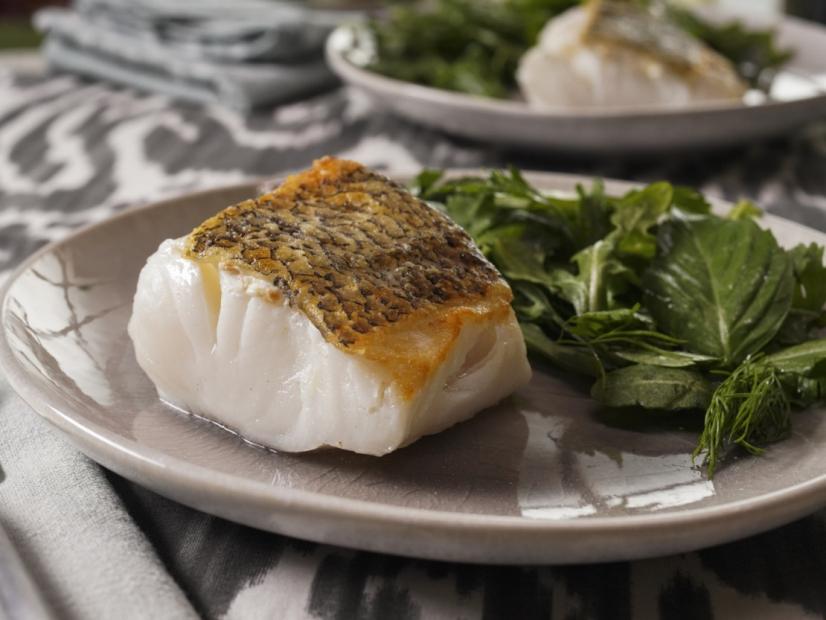 Simple Seared Fish on Parchment Paper with an Herb Salad Recipe