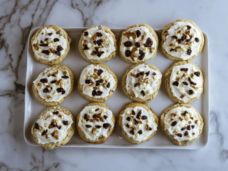 Close-up of Cherry Pretzel White Chocolate Cookies