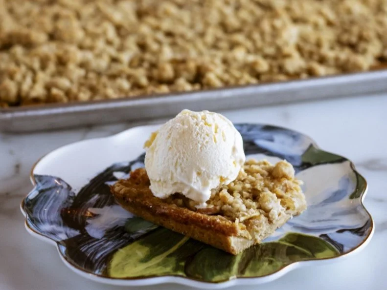 Close-up of Sheet Pan Dutch Apple Tart