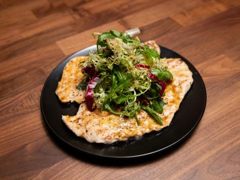 Chicken Paillard with Radicchio and Arugula Salad and Champagne Vinaigrette