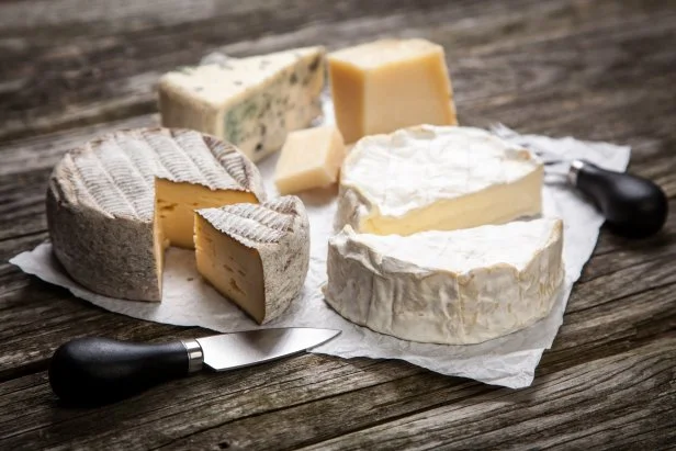 Soft french cheese of camembert and other types