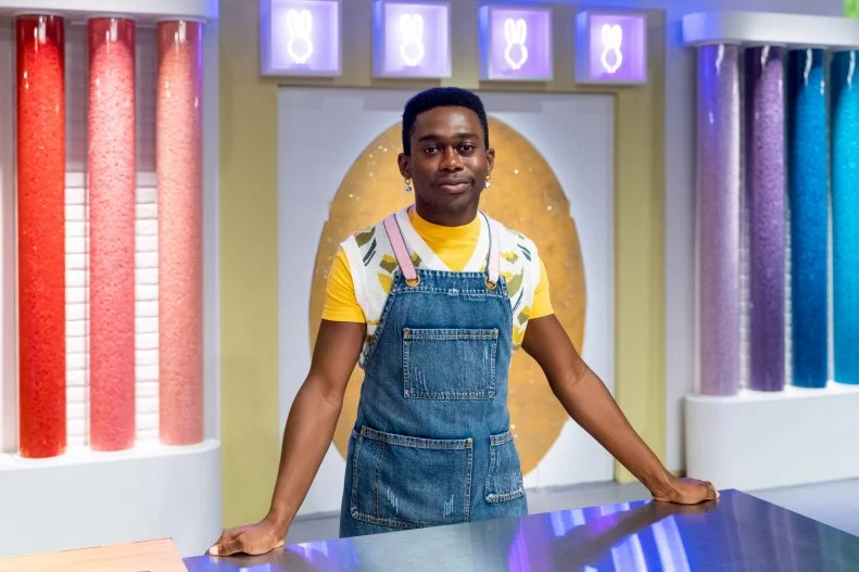 Contestant Josh Osamor, as seen on Spring Baking Championship: Easter Season 3.