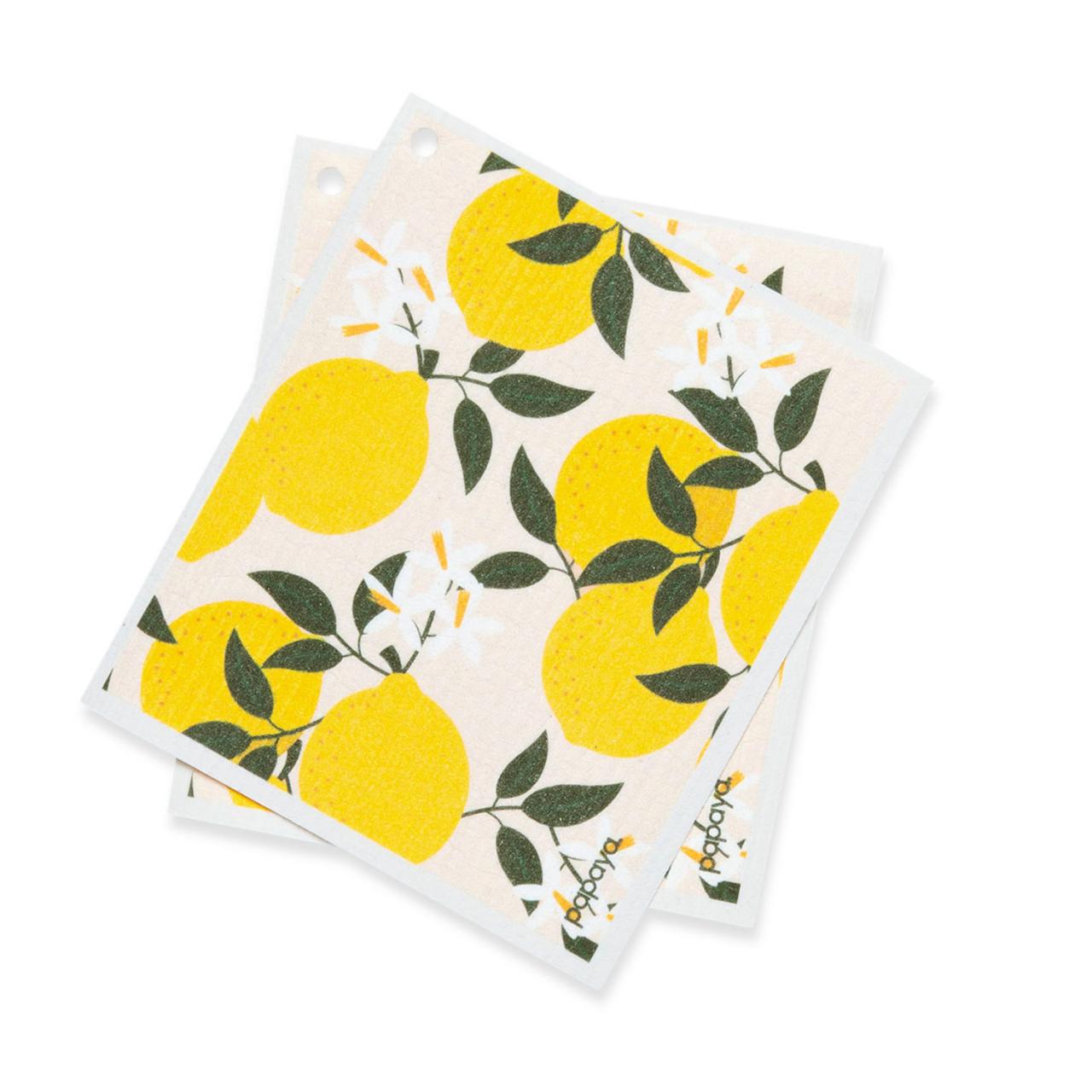 Yellow Lemon l Set of 4 Organic Cloth Napkins