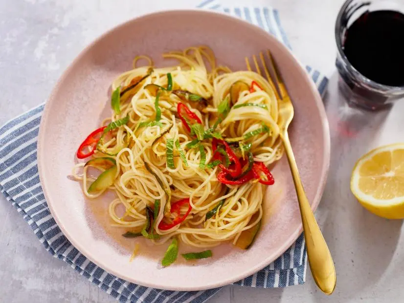 Close-Up of Zucchini Capellini, as seen on Mary Makes It Easy S2