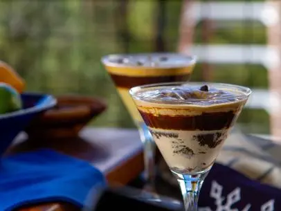 Christian Petroni’s Malted Espresso Martini with Port Zabaglione, as seen on Guy’s Ranch Kitchen Season 6.