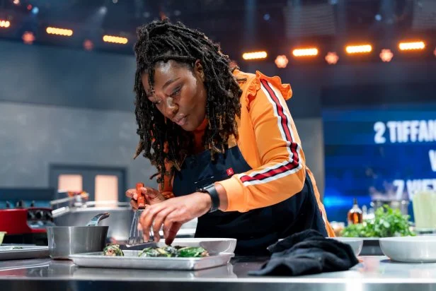 Contestant Tiffany Derry during Battle 2, West B Matchup 1, as seen on Tournament of Champions, Season 4.