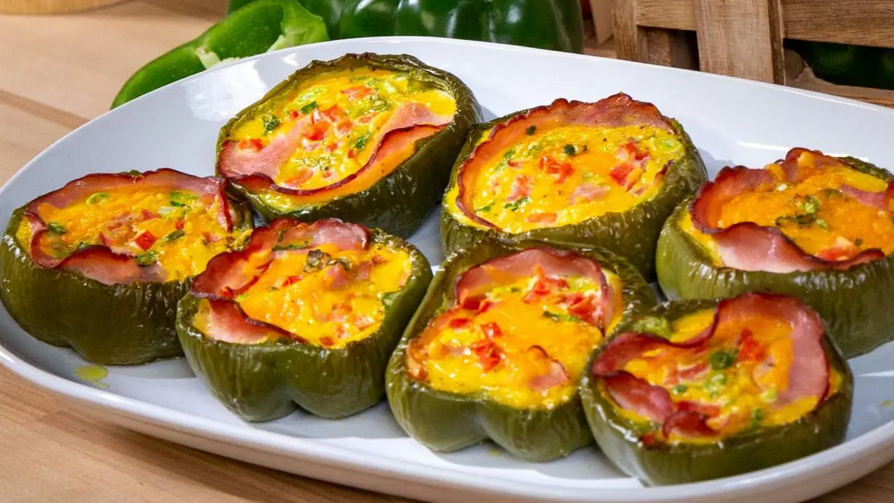 Frittata-Filled Bell Peppers