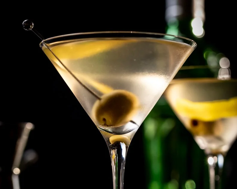 Close-up of Stanley Tucci's Martini, as seen on Be My Guest with Ina Garten, season 3.