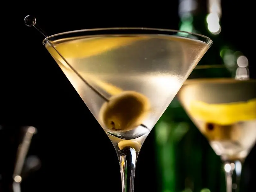 Close-up of Stanley Tucci's Martini, as seen on Be My Guest with Ina Garten, season 3.