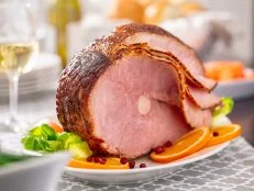 A spiral cut pork Easter or Christmas ham dinner.
