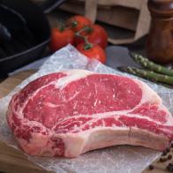 raw rib eye steak
