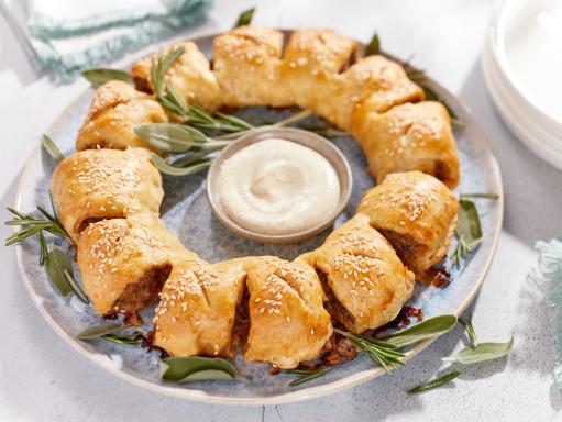 Sausage Roll Wreath With Dijonnaise Recipe Food Network