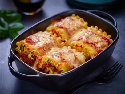 Close up of Lasagna Roll Ups, as seen on Mary Makes It Easy, season 2.
