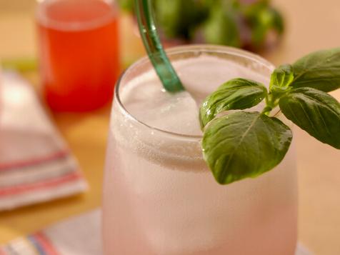 Rhubarb Basil Shrub