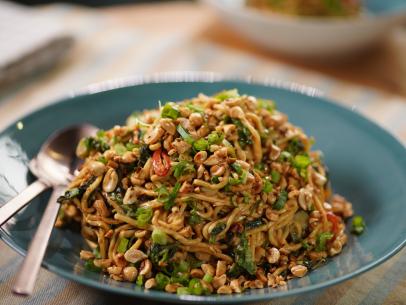 Alex Guarnaschelli's Tangy Noodles with Peanut Sauce and Fresh Herbs Beauty, as seen on The Kitchen, Season 33.