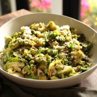 Cacio e Pepe Brussels Sprouts as seen on Valerie's Home Cooking, Season 14.