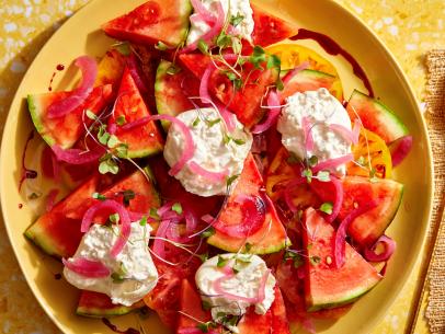 Watermelon and Tomato Salad with Hibiscus Gastrique