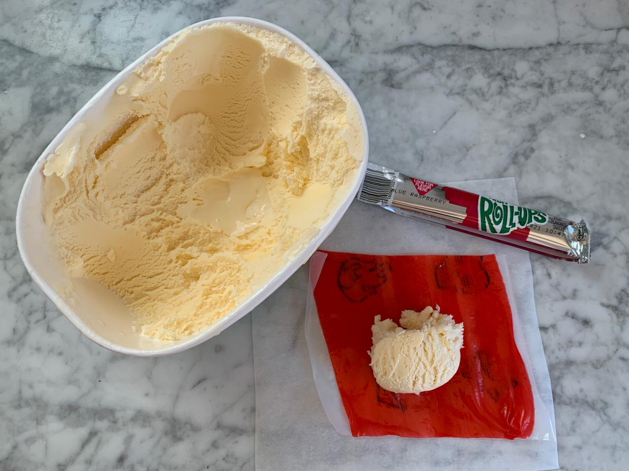 Easy 2-Ingredient Homemade Rolled Ice Cream Recipe + VIDEO