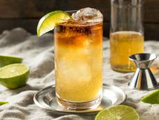 Boozy Rum Dark and Stormy Cocktail with LIme