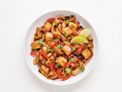 AIR FRYER TOFU WITH RICE NOODLES.