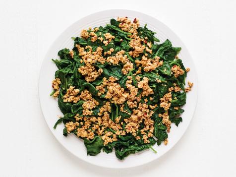 Spinach with Peanut Dukkah