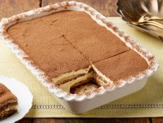 Alex Guarnaschelli's Classic Tiramisu for the Red Sauce Recipes episode of The Kitchen, as seen on Food Network.