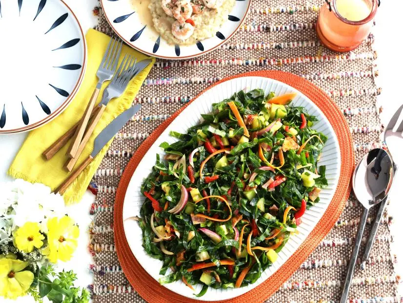 Miss Kardea Brown's Carolina Collard Green Salad, seen on Delicious Miss Brown, Season 8.