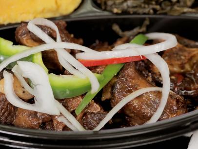Oxtail, as served by Ena’s Caribbean Kitchen, located in Columbus, Ohio, as seen on Triple D Nation, Season 4.