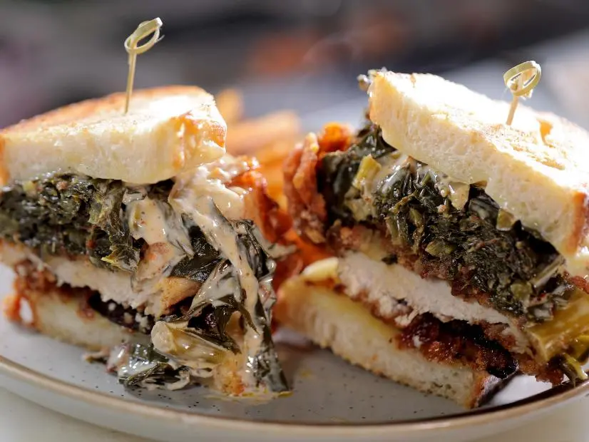 Down South Grilled Cheese as Served at Sundae Cafe, located in Tybee Island, Georgia, as seen on Diners Drive-Ins and Dives, Season 37.