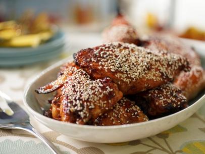 Sunny Anderson's Sweet & Salty Sesame Baked Chicken Beauty, as seen on The Kitchen, Season 34.