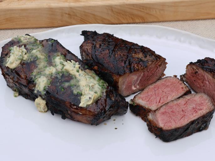 Grilled Strip Steak with Anchovy Garlic Butter Recipe Michael Symon