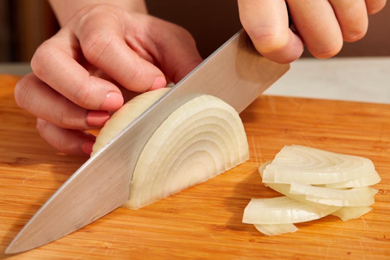 How to Cut an Onion 3 Ways Cooking School Food Network