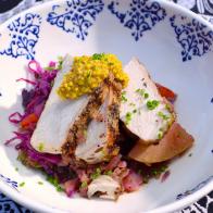 Pastrami Spiced Pork Crown Roast, as seen on Symon's Dinners Cooking Out, Season 4.