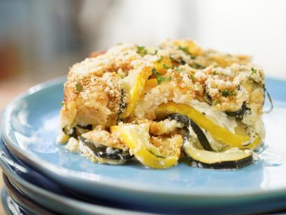 Katie Lee Biegel's Zucchini And Squash Gratin Beauty, as seen on The Kitchen, Season 34.