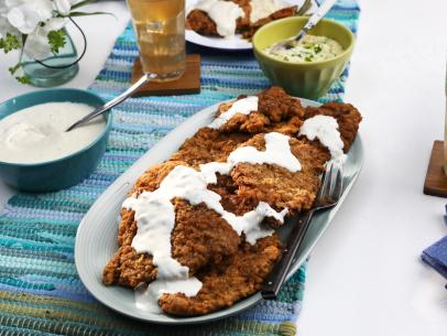Miss Kardea Brown's Country Fried Steak with White Gravy, seen on Delicious Miss Brown, Season 8.