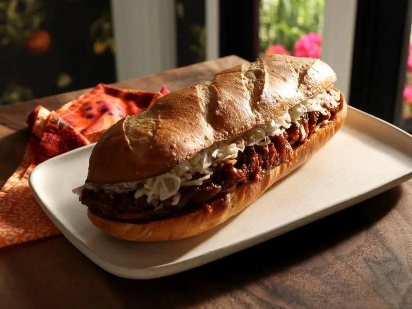 Rib Sandwich with Sauerkraut Recipe | Valerie Bertinelli | Food Network