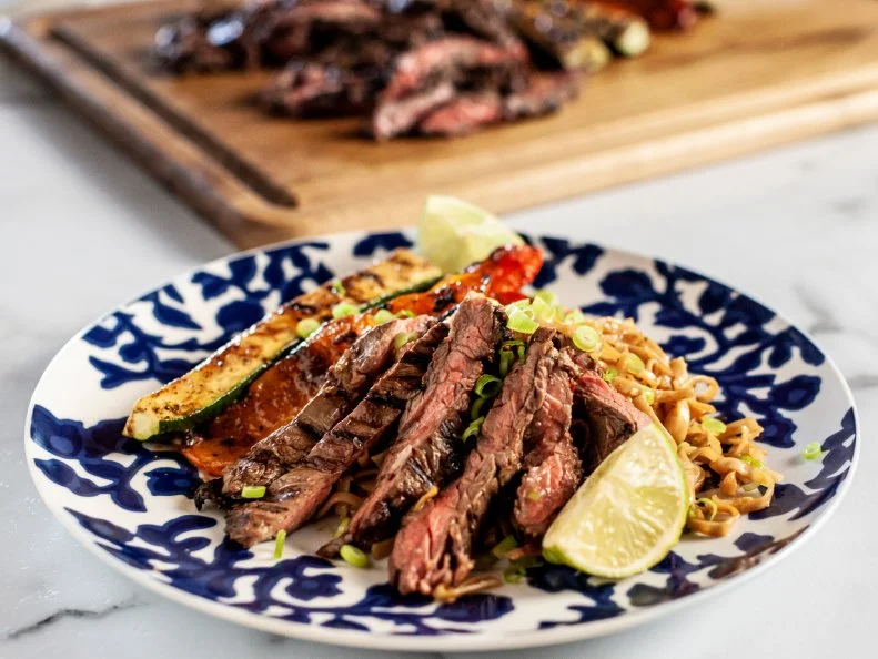 Close-up of Skirt Steak Dinner Kit, as seen on The Pioneer Woman, season 34.