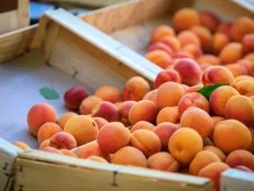 fresh fruits at a street market in a small French town, Provence