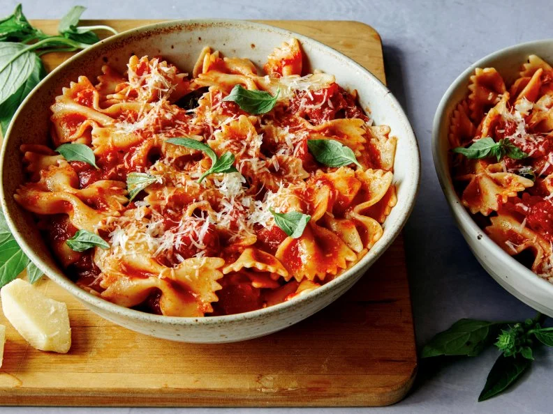 Homemade Farfalle Al Pomodoro