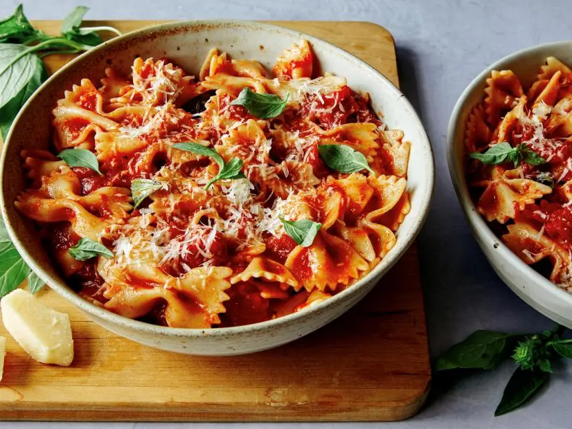 Homemade Farfalle Al Pomodoro