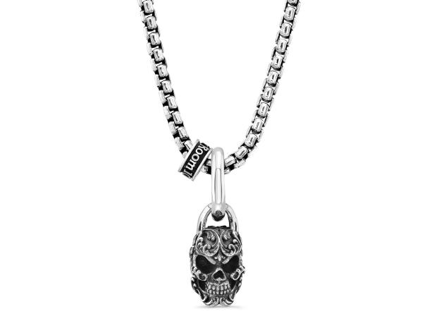 Necklace: Mid Fancy Skull Pendant, $450; room101brand.com.